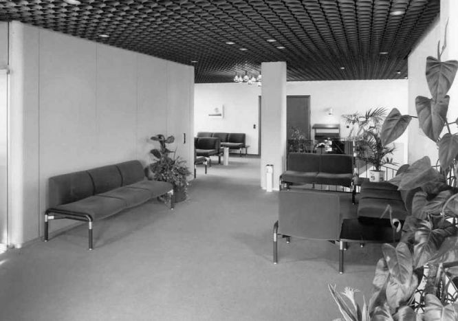 Empfangsbereich des GE·BE·IN in der Nordstraße um 1980.