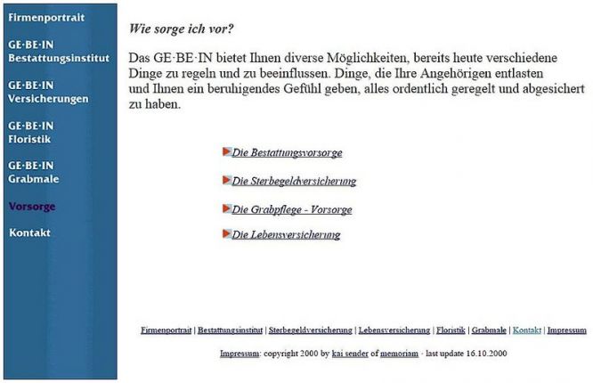 Erste Website 2000