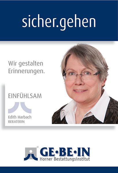 sicher.gehen: "Wir gestalten Erinnerungen." Edith Harbach
